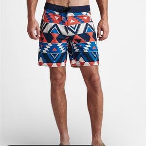 ROARK Aztec Print Boatman Boardshort 18” Size 34